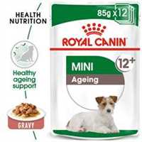 Royal Canin Size Health Nutrition Mini Ageing 12+ Wet Dog Food in Gravy - 12x85g Pouches