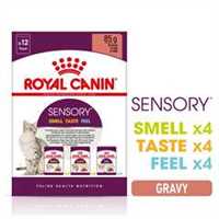 Royal Canin Feline Health Nutrition Sensory Variety Pack in Gravy Wet Cat Food - 12x85g Pouches