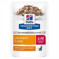 Hills Prescription Diet c/d Urinary Stress Wet Cat Food in Gravy - Chicken - 12x85g Pouches