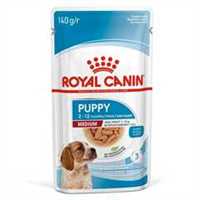 Royal Canin Size Health Nutrition Medium Puppy Wet Dog Food in Gravy - 10x140g Pouches