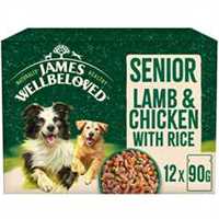 James Wellbeloved Senior Wet Dog Food in Gravy - Lamb & Chicken - 12x90g Pouches