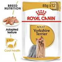 Royal Canin Breed Health Nutrition Yorkshire Terrier Adult Wet Dog Food -12x85g Pouches