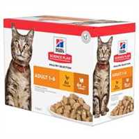 Hills Science Plan Adult Wet Cat Food - Poultry -  12x85g Pouches 