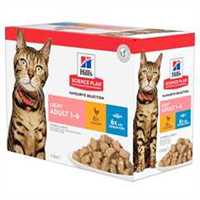Hills Science Plan Light Adult Wet Cat Food - Favourite Selection - 12 x 85g Pouches