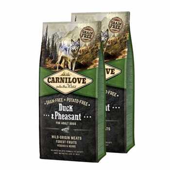 2 x Carnilove Adult Grain Free Adult Dry Dog Food - Duck and Pheasant - 12kg Multi-Buy