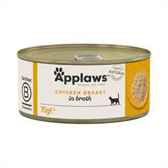 Applaws Adult Wet Cat Food in Broth - Chicken - 24x70g Cans
