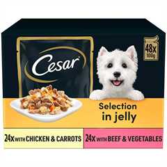 CESAR Deliciously Fresh Favourites Adult Wet Dog Food in Jelly - 48x100g Pouches