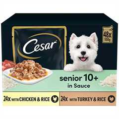 CESAR Mixed Selection Senior Wet Dog Food in Sauce - 48x100g Pouches