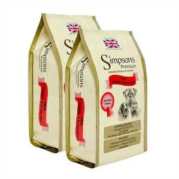 2 x Simpsons Premium Adult Dry Dog Food - Chicken & Brown Rice - 12kg - Multi-Buy