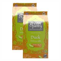 2 x Green Pantry Calm & Relax Dry Dog Food - Duck with Blueberry & Nettle - 10kg - Multi-Buy