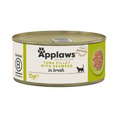 Applaws Adult Wet Cat Food in Broth - Tuna Fillet & Seaweed - 24x70g Cans
