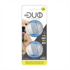 Zeus DUO Ball Dog Toy with Squeaker & Glow - Large - 2 Pack