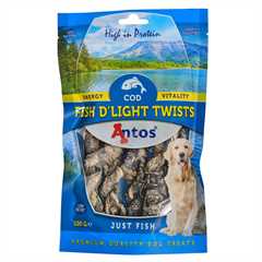 Antos Fish DLight Twists Dog Treat - 100g