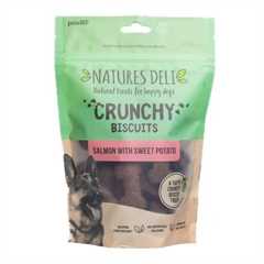 Natures Deli Crunchy Dog Biscuits - Salmon & Sweet Potato - 225g