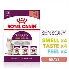 Royal Canin Feline Health Nutrition Sensory Variety Pack in Gravy Wet Cat Food - 12x85g Pouches