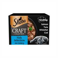 SHEBA Craft Adult Wet Cat Food in Gravy - Fish Selection - 12x85g Pouches