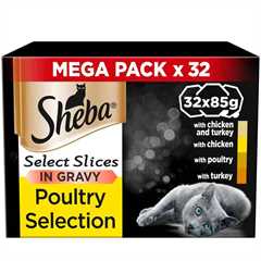 SHEBA Select Slices Adult Wet Cat Food in Gravy - Poultry - 32x85g Trays