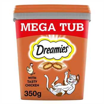 DREAMIES MEGA TUB Cat Treats - Chicken - 350g Tub