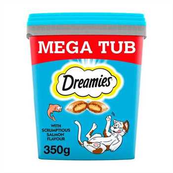 DREAMIES MEGA TUB Cat Treats - Salmon - 350g Tub