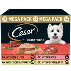 CESAR Classics Terrine Mixed Selection Trays - 24x150g Trays