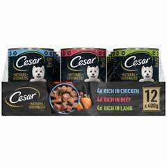 CESAR Natural Goodness Adult Wet Dog Food in Loaf - Mixed Selection - 12x400g Cans