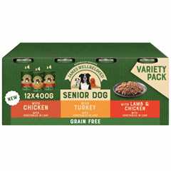 James Wellbeloved Grain Free Senior Wet Dog Food in Loaf - Turkey, Lamb and Chicken -12x400g cans