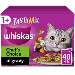 WHISKAS 1+ Tasty Mix Adult Wet Cat Food in Gravy - Chefs Choice - 40x85g Pouches