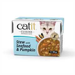 Catit Cuisine Wet Cat Food - Stew with Seafood and Pumpkin - 12x95g
