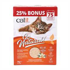 Catit Go Natural Pea Husk Vanilla Clumping Cat Litter - 5.6kg + 25% Free