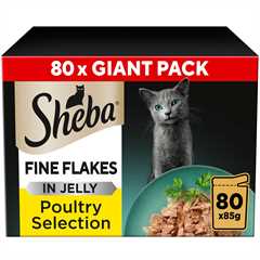 SHEBA Fine Flakes Adult Wet Cat Food in Jelly - Poultry - 80x85g Pouches