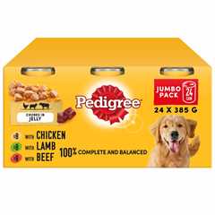 PEDIGREE Adult Wet Dog Food in Jelly - JUMBO PACK - Mixed Selection - 24x385g Cans
