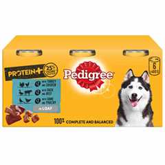 PEDIGREE Protein+ Adult Wet Dog Food in Loaf - Mixed Selection - 6x400g Cans