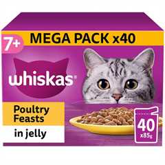 WHISKAS 7+ Senior Wet Cat Food in Jelly - Poultry Feasts - 40x85g Pouches