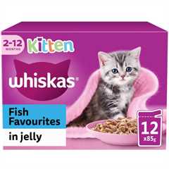 WHISKAS Kitten Wet Cat Food in Jelly - Fish Favourites - 12x85g Pouches