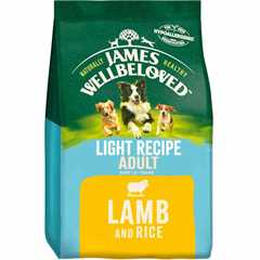James Wellbeloved Light Adult Dry Dog Food - Lamb & Rice - 12.5kg