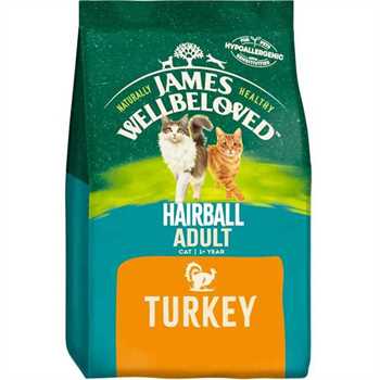 James Wellbeloved Adult Hairball Dry Cat Food - Turkey - 4kg