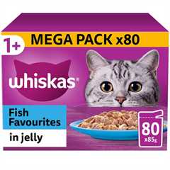 WHISKAS 1+ Adult Wet Cat Food in Jelly - Fish Favourites - 80x85g Pouches