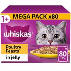 WHISKAS 1+ Adult Wet Cat Food in Jelly - Poultry Feasts - 80x85g Pouches