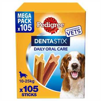 Pedigree Dentastix Daily Dental Chew - Medium Dog - 105 Stick Bulk Pack