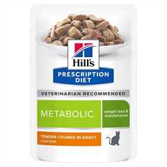 Hills Prescription Diet Metabolic Wet Cat Food - Chicken - 12x85g Pouches