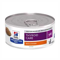 Hills Prescription Diet y/d Thyroid Care Wet Cat Food - 24x156g Cans
