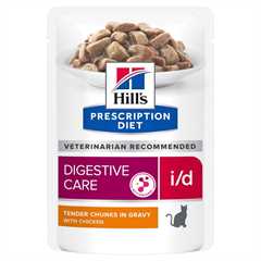 Hills Prescription Diet i/d Digestive Care Wet Cat Food - Chicken - 12x85g Pouches