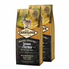 2 x Carnilove Adult Large Breed Grain Free Dry Dog Food - Salmon and Turkey - 12kg Multi-Buy
