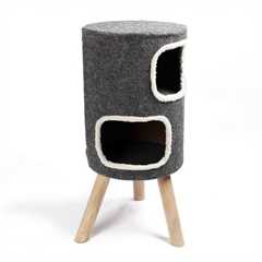 Purrshire Felt Two Level Cat Stool House - 76cm Height