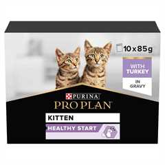 PRO PLAN Healthy Start Kitten Wet Cat Food in Gravy - Turkey - 10x85g Pouches