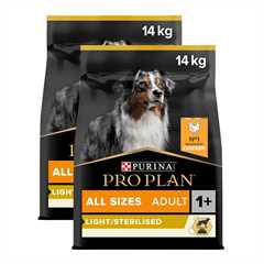 PRO PLAN All Sizes Light / Sterilised Adult Dry Dog Food - Chicken - 2 x 14kg Multi-buy