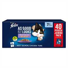 Felix As Good As It Looks Senior Wet Cat Food in Jelly - Mixed Selection - 40x100g Pouches