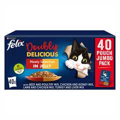 Felix Doubly Delicious Wet Cat Food in Jelly - Meaty - 40x100g Pouches