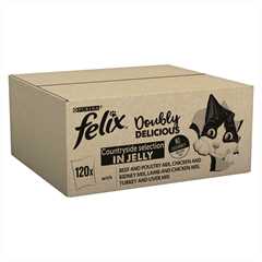 Felix Doubly Delicious Adult Wet Cat Food in Jelly - Countryside Selection - 120x100g Pouches 