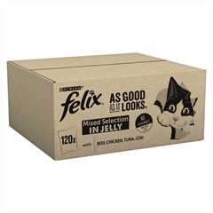 Felix As Good As It Looks Adult Wet Cat Food in Jelly - Favourites Selection - 120x100g Pouches 